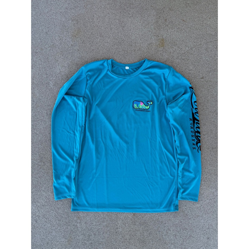 Vineyard Vines Roatan Honduras Mens Small Performance Shirt - Blue Long Sleeve